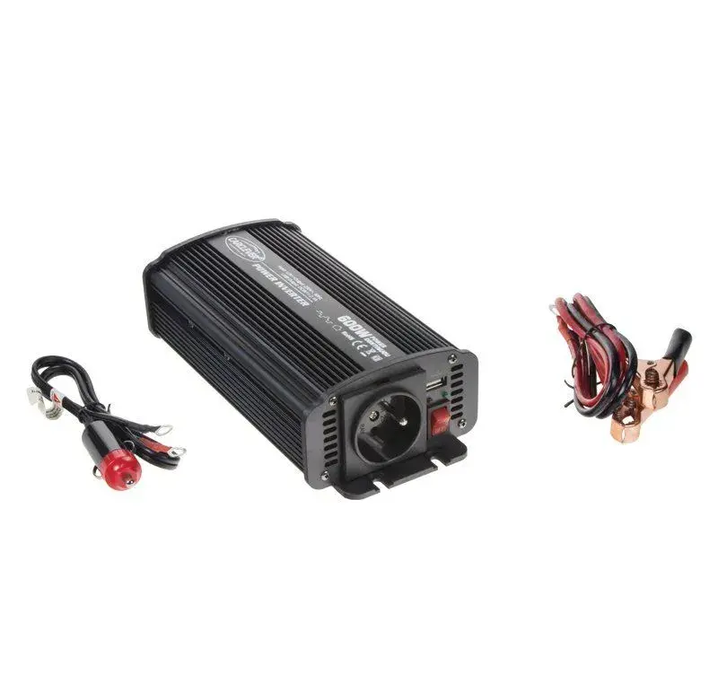 Menič napätia z 12V na 230V + USB, 600W - ihned k odberu
