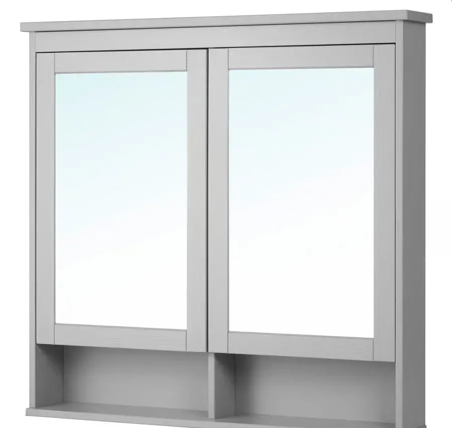 Nástenná zrkadlová skrinka IKEA Hemnes sivá
