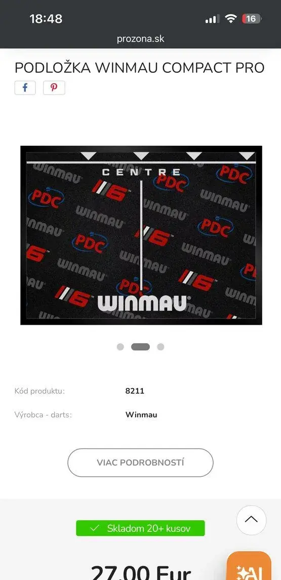 WINMAU COMPACT PRO - odhodová podložka