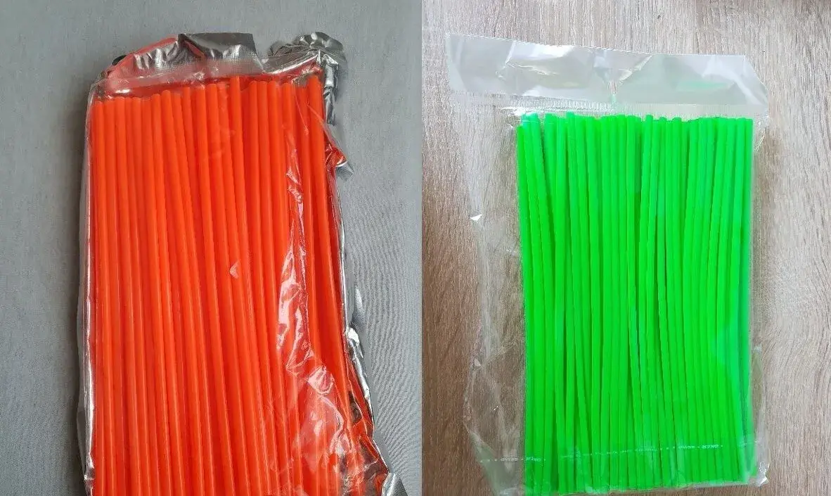 Návleky na špajdle - oranžové a zelené