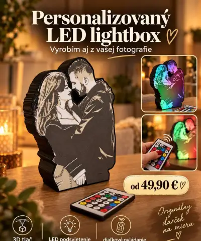 LED lampa z vlastnej fotografie – originálny darček na mieru