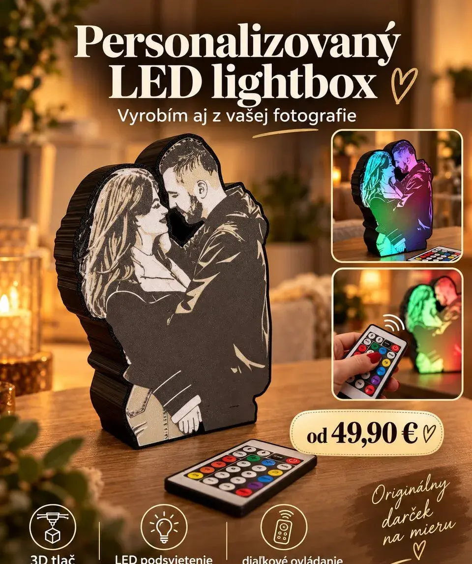 LED lampa z vlastnej fotografie – originálny darček na mieru