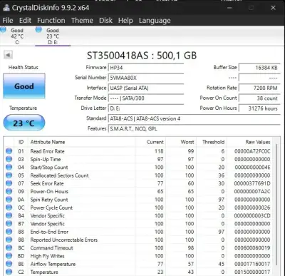 Seagate 500GB 3,5" SATA