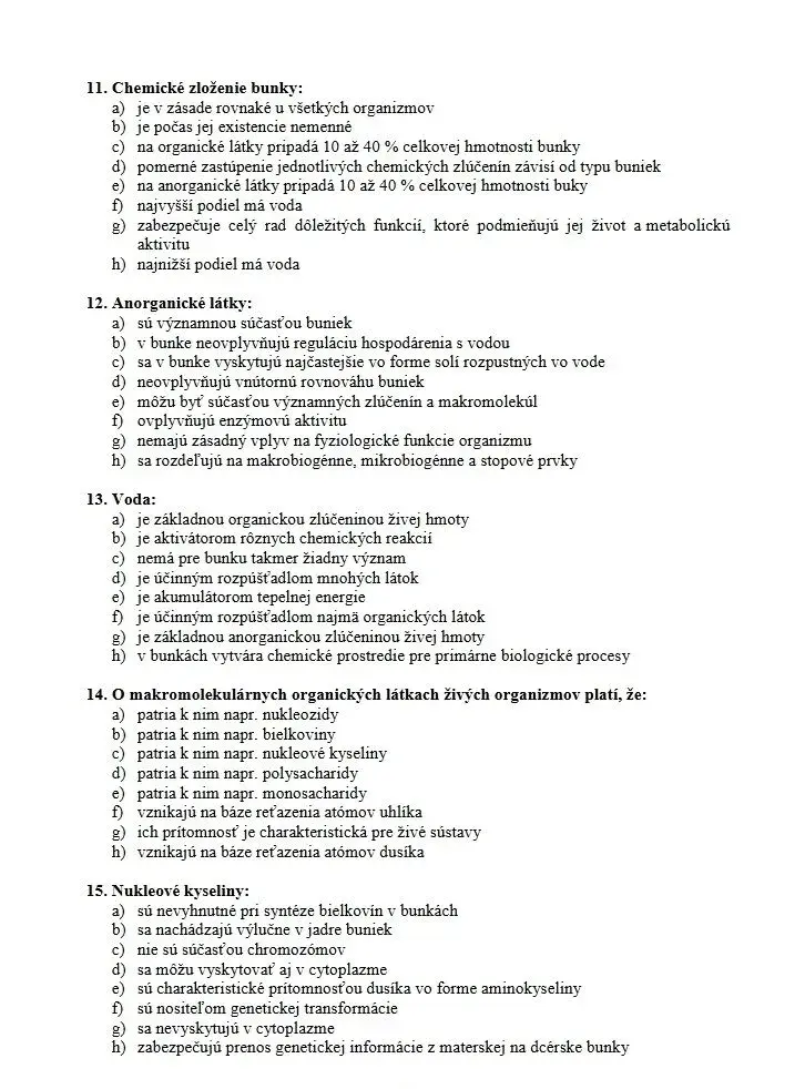 BA UK medicína / zubarina materiály na prijímačky 2027/2028