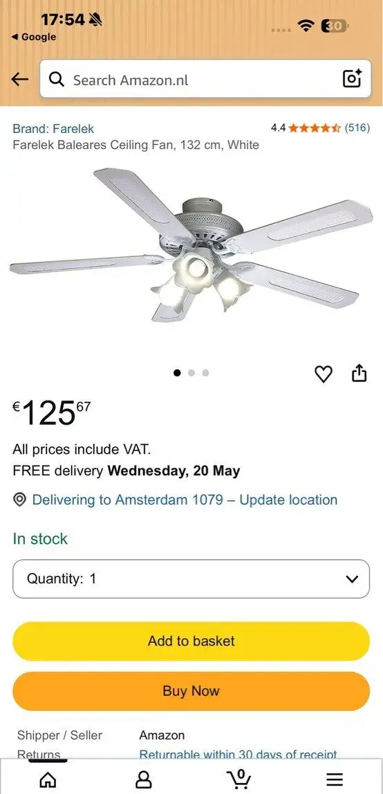Stropný ventilátor s svetlom