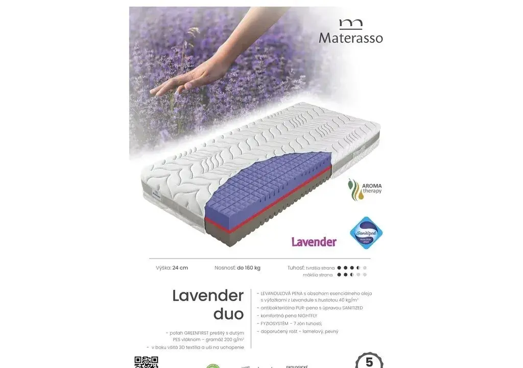 Nový penový matrac Materasso Lavender Duo 90 x 200 cm