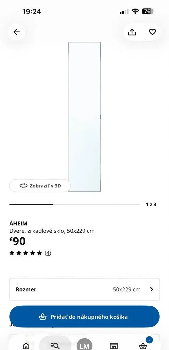 zrkadlové dvere IKEA ÅHEIM