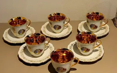 Luxusná retro kávová súprava Rokoko Tri Grácie Horní Slavkov