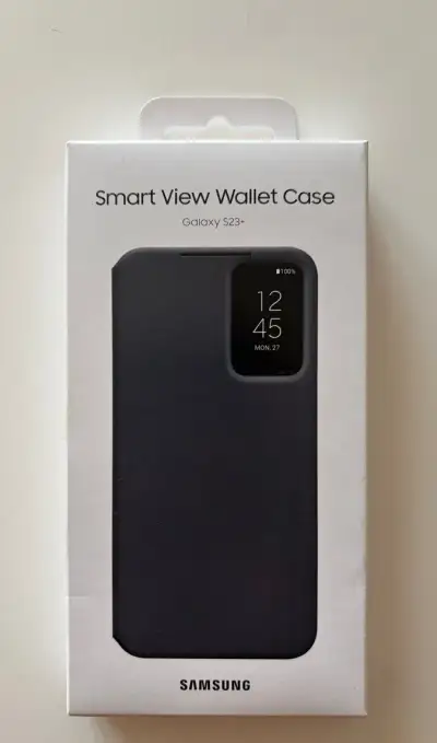 Samsung Clear View Cover puzdro na Galaxy S23+ čierne