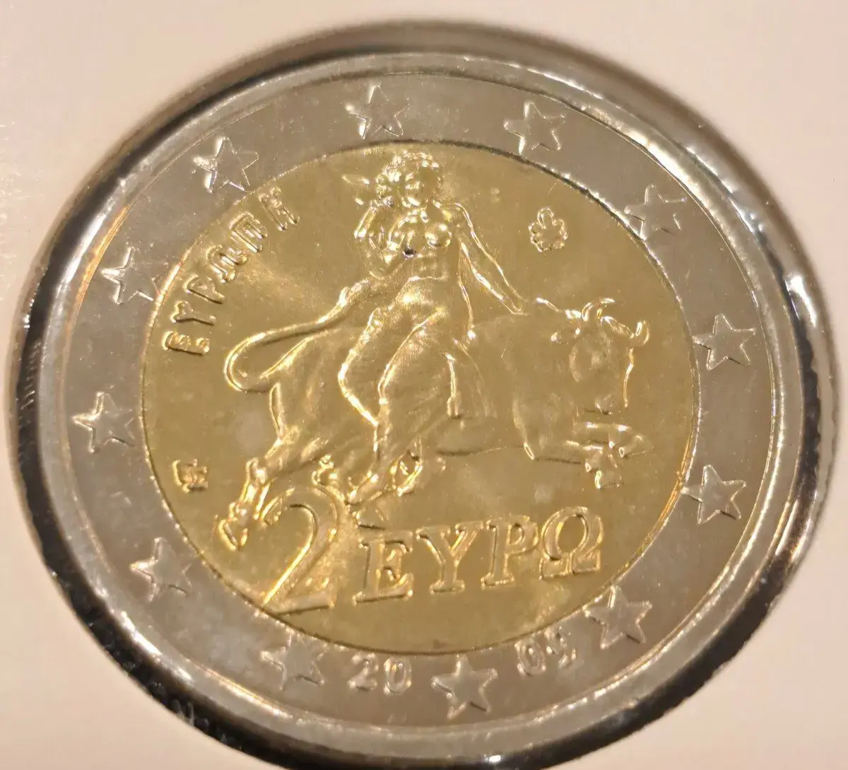 Mince 2 euro Grécko minca nebola v obehu