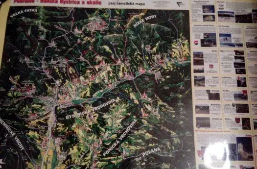 Malované mapy Banskej Bystrica a okolia