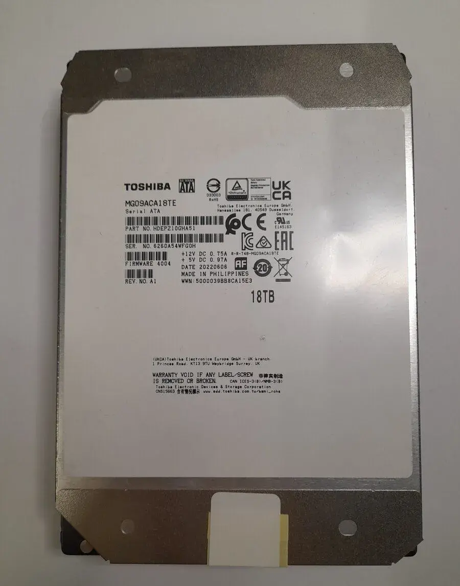 Toshiba MG09 18TB enterprise (MG09ACA18TE) – SMART OK, 3 ks