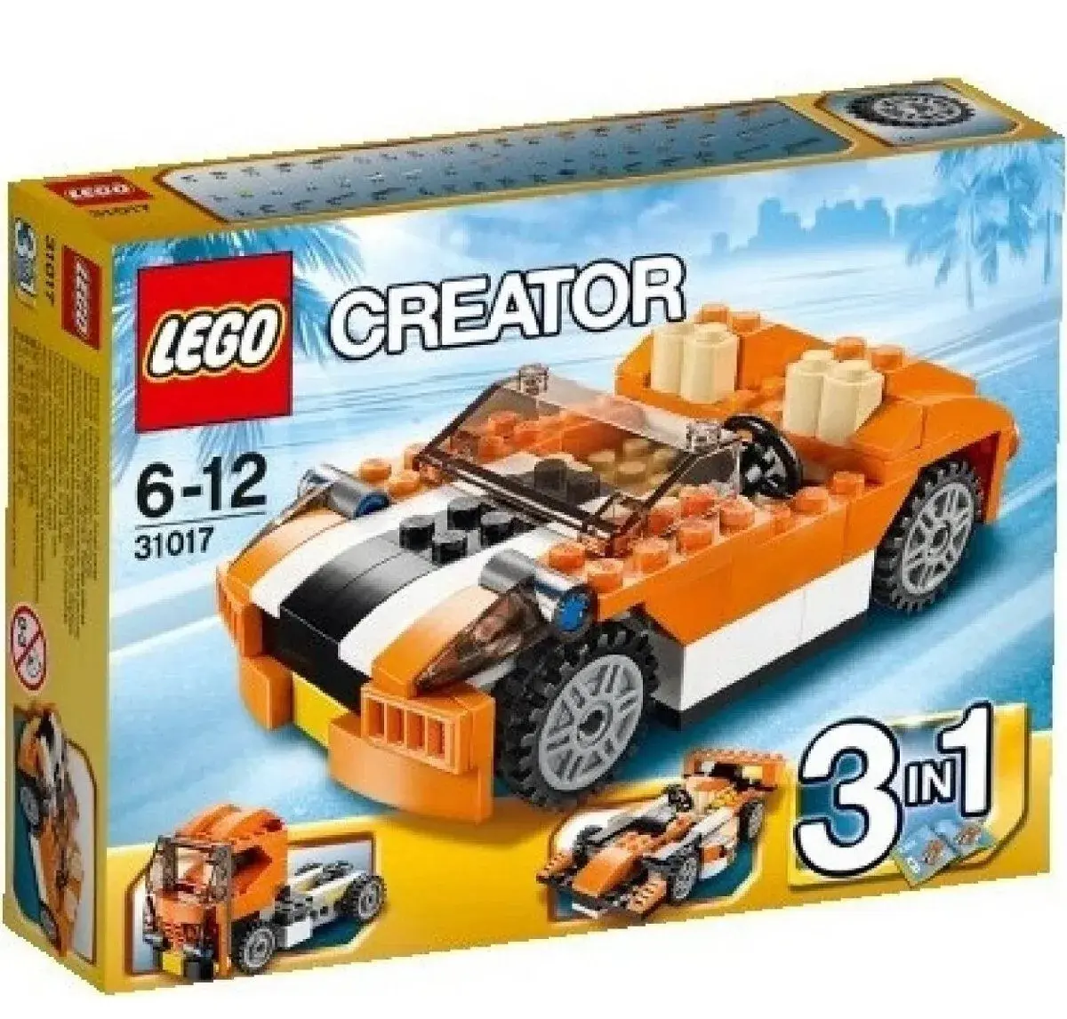 Lego Creator 31017 3v1 Oranžové pretekárske auto, formula.