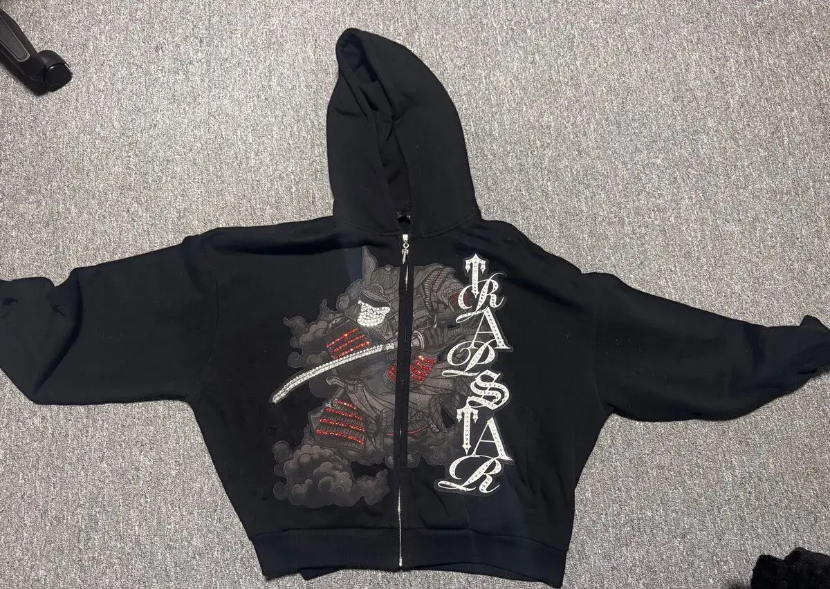 Trapstar Samurai Rhinestone Zip Hoodie – Black