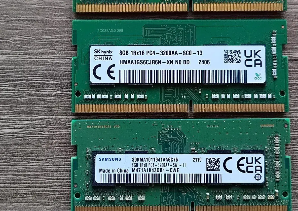16GB (2x8) SkHynix, Micron, Samsung - SoDimm DDR4