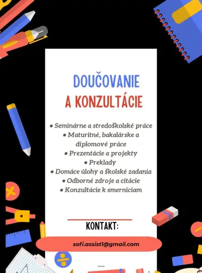 Doučovanie a pomoc:bakalárske,seminárne práce,zadania,úlohy
