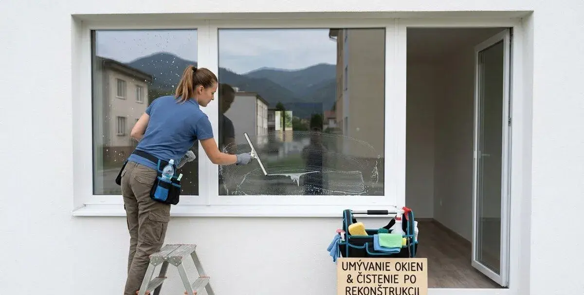 Umývanie okien a upratovanie domov / bytov po rekonštrukcii