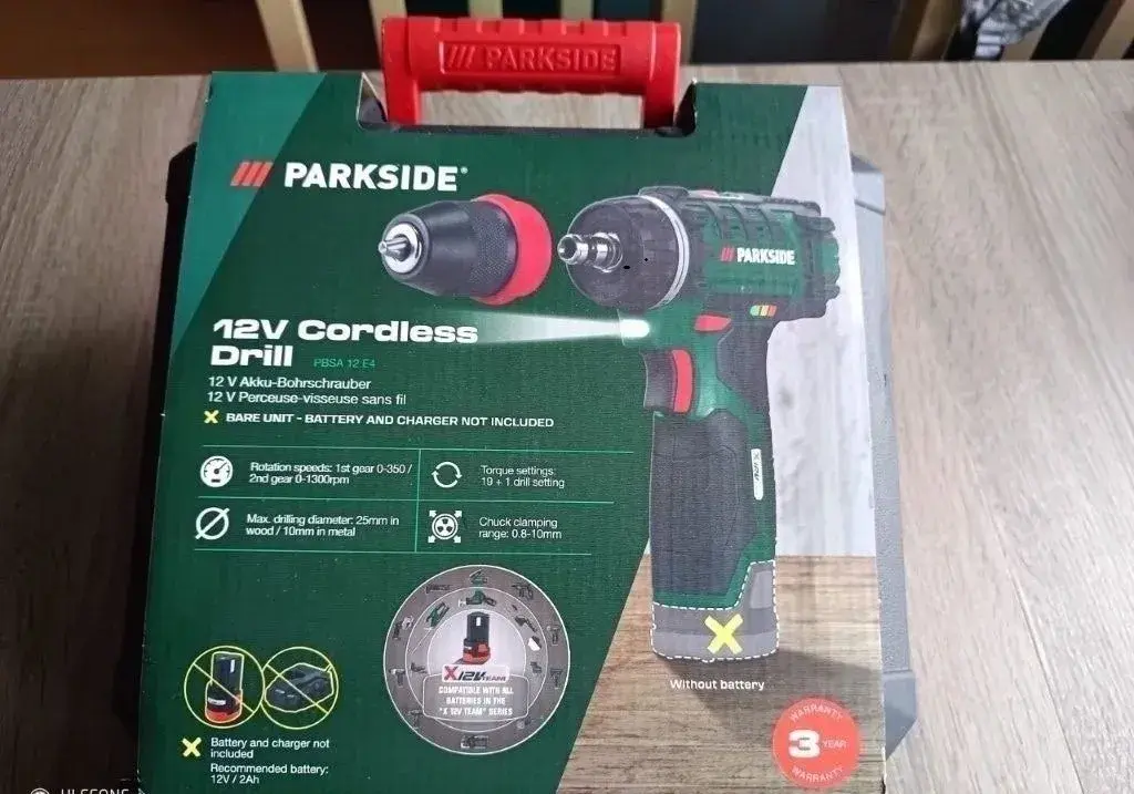 Aku vŕtací skrutkovač PARKSIDE® 12 V PBSA 12 - nepouzité