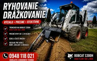 Drážkovanie/Ryhovanie rýh s Trencher a bobcat s300h highflow