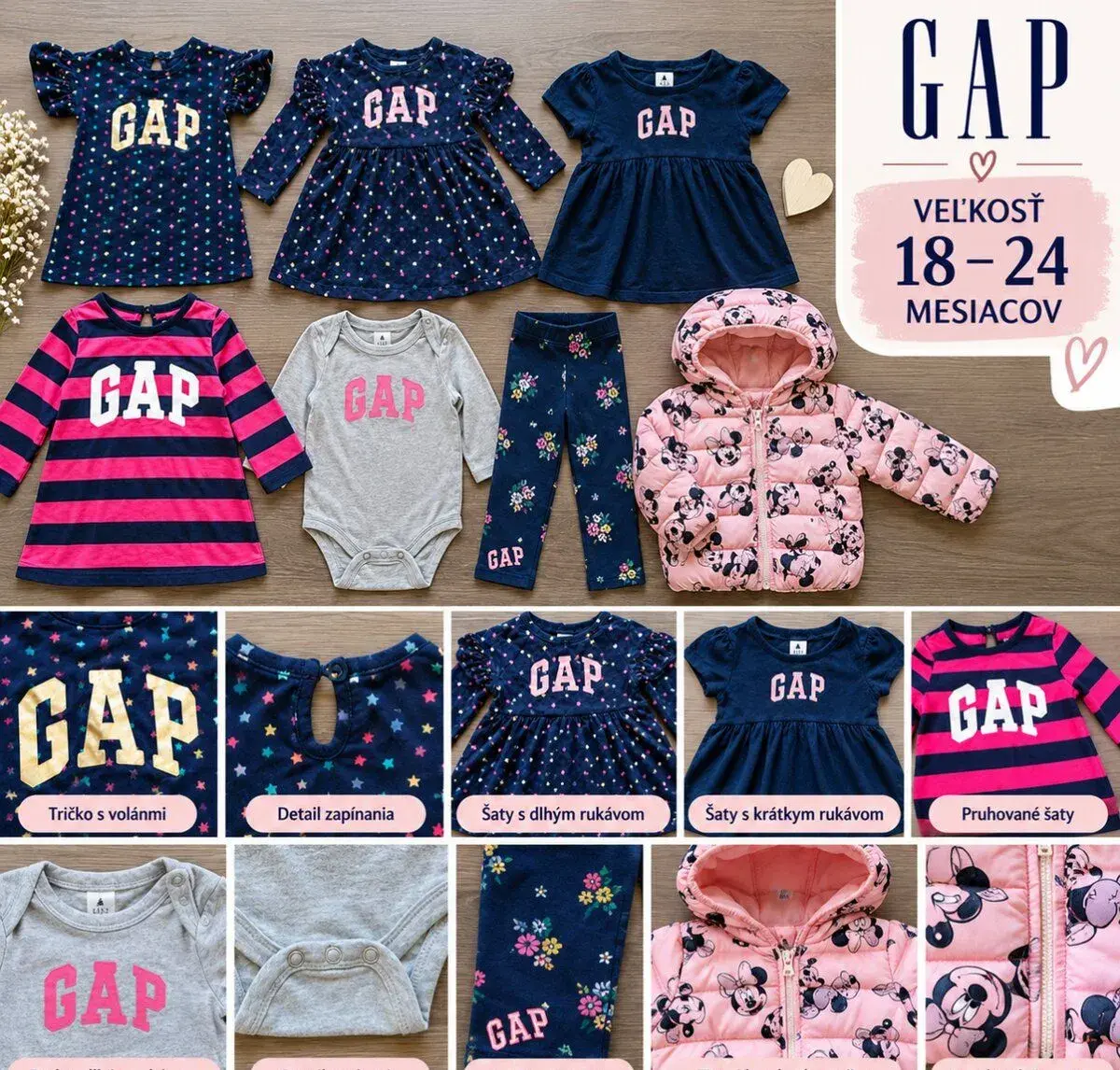 Detská dievčenská zimná bunda Baby GAP 18 až 24 mesiacov