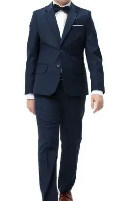 Chlapčenský modrý 2-dielny oblek 125 cm