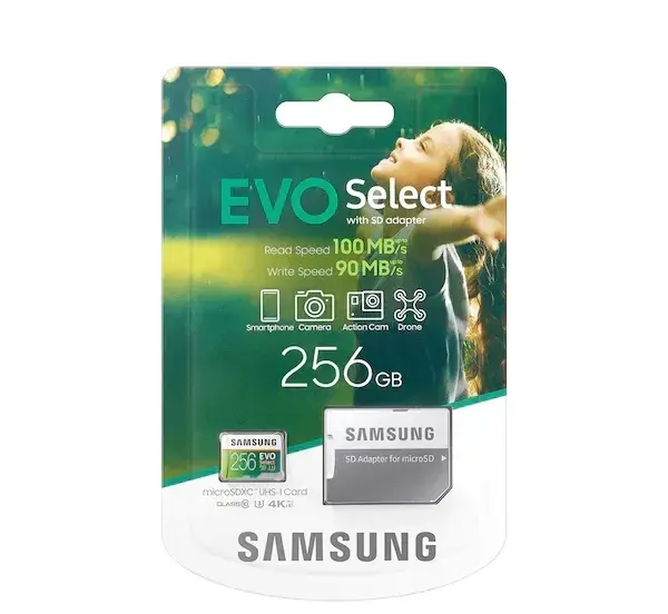 microSDXC SAMSUNG EVO Select 256GB, 4K, R100/W90 MB/s