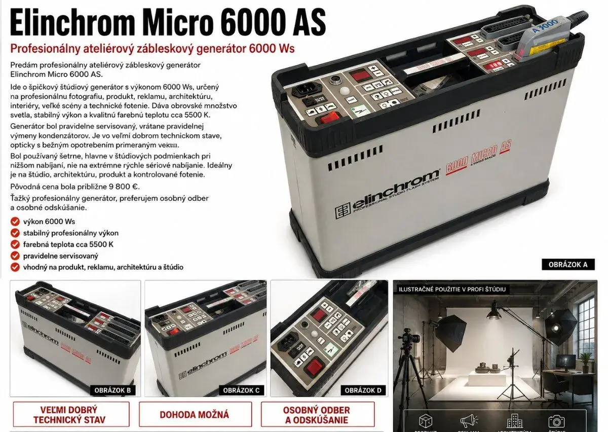 Elinchrom Micro 6000 AS – generátor 6000 Ws