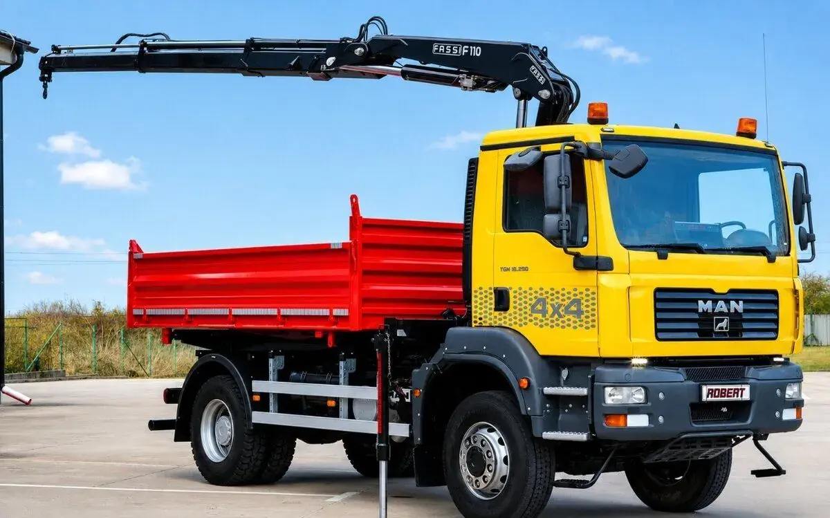 4X4 MAN TGA 18T TROJSTRANNÝ SKLÁPAČ HYDRAULICKÁ RUKA