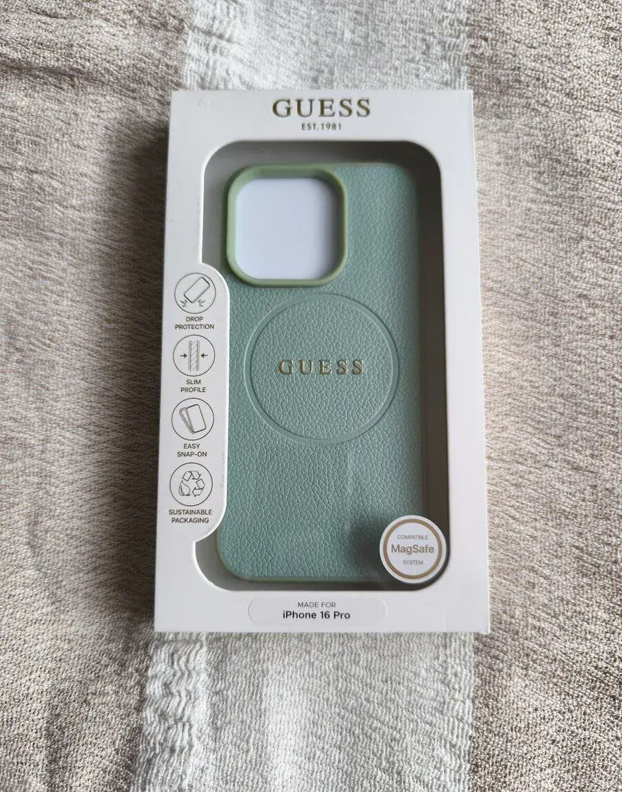Obal zadný originál Guess na iphone 16 pro zelený
