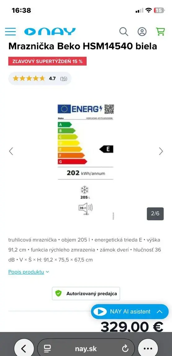 Mrazak Beko 14540