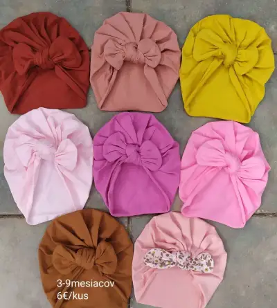 Tenšie čiapky/turbaniky pre bábätká