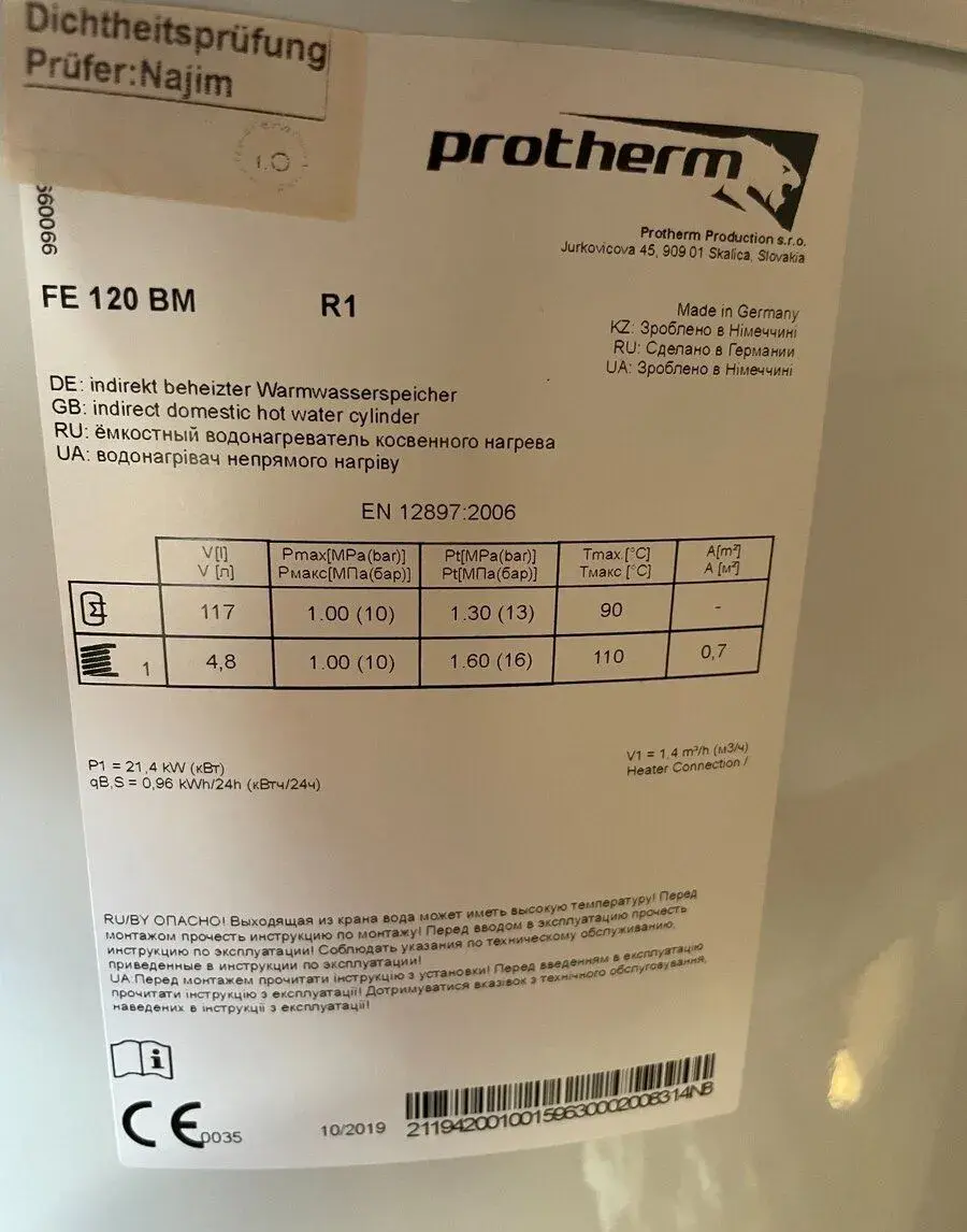Bojler Protherm FE 120 BM