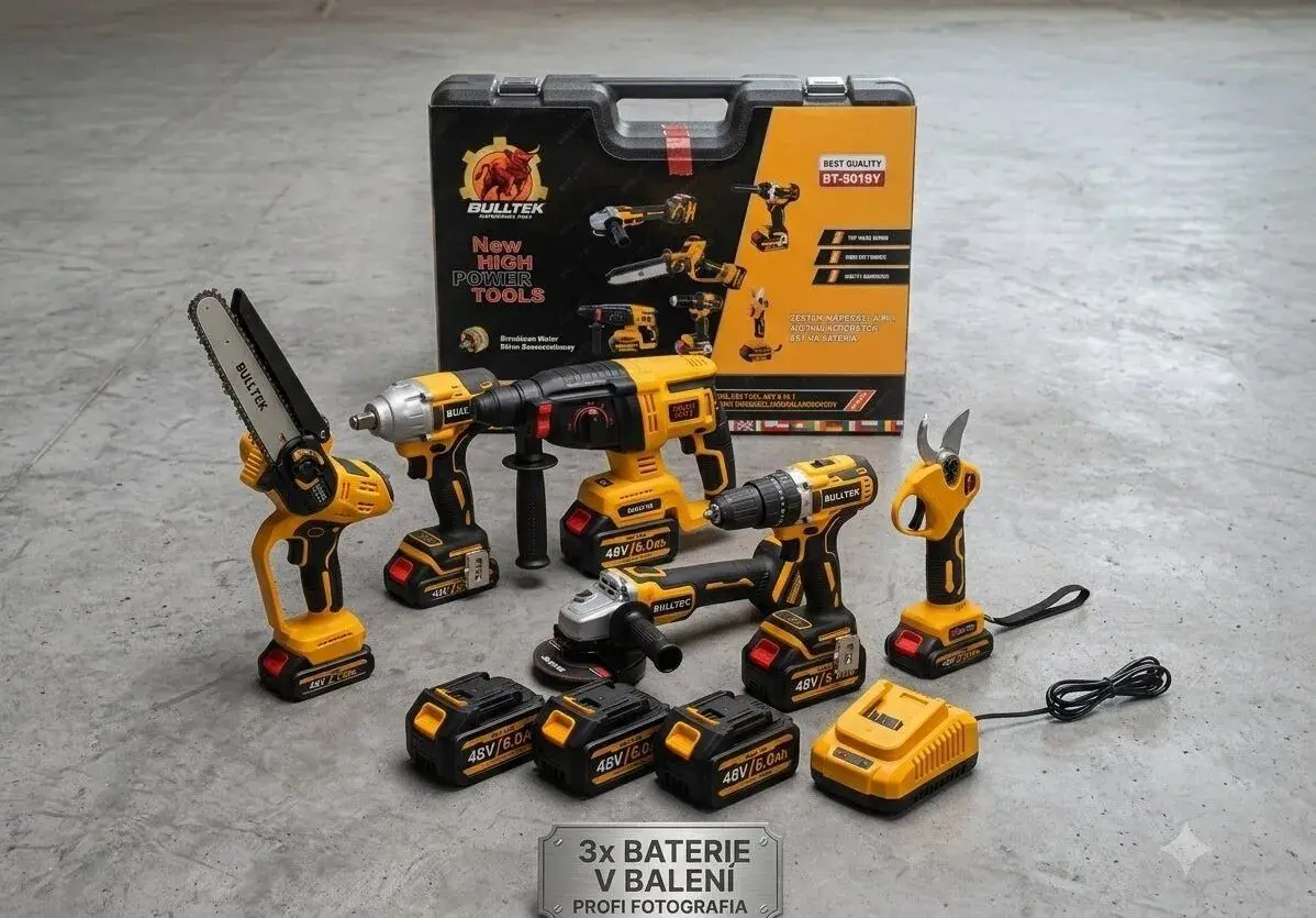 6v1 Sada akumulátorového náradia v kufriku 3×36V BOXER
