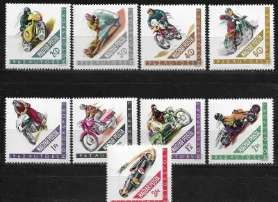 MAĎARSKO⚽(FIL.101.) 1962 Motorcycling - čistá. lep