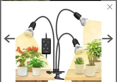 LED lampu na rastliny SANSI (3-hlavová s klipom)