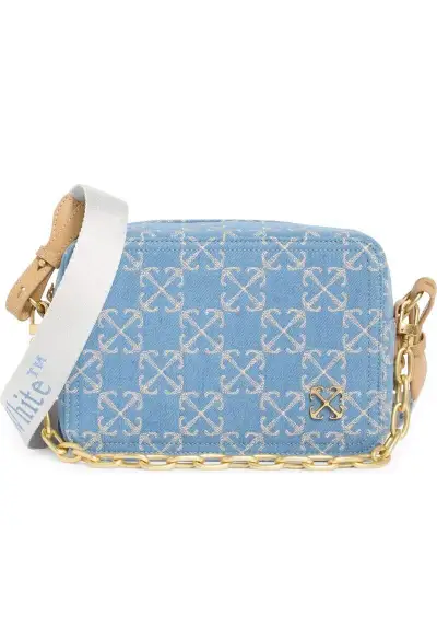 OFF-WHITE Medium Denim Crossbody Camera Bag