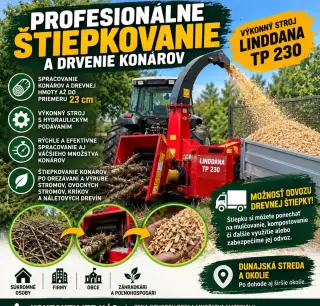 Profesionálne štiepkovanie a drvenie konárov