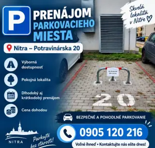 Prenájom parkovacieho miesta v Nitre