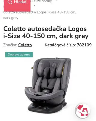 Coletto autosedačka Logos i-Size 40-150 cm, dark grey