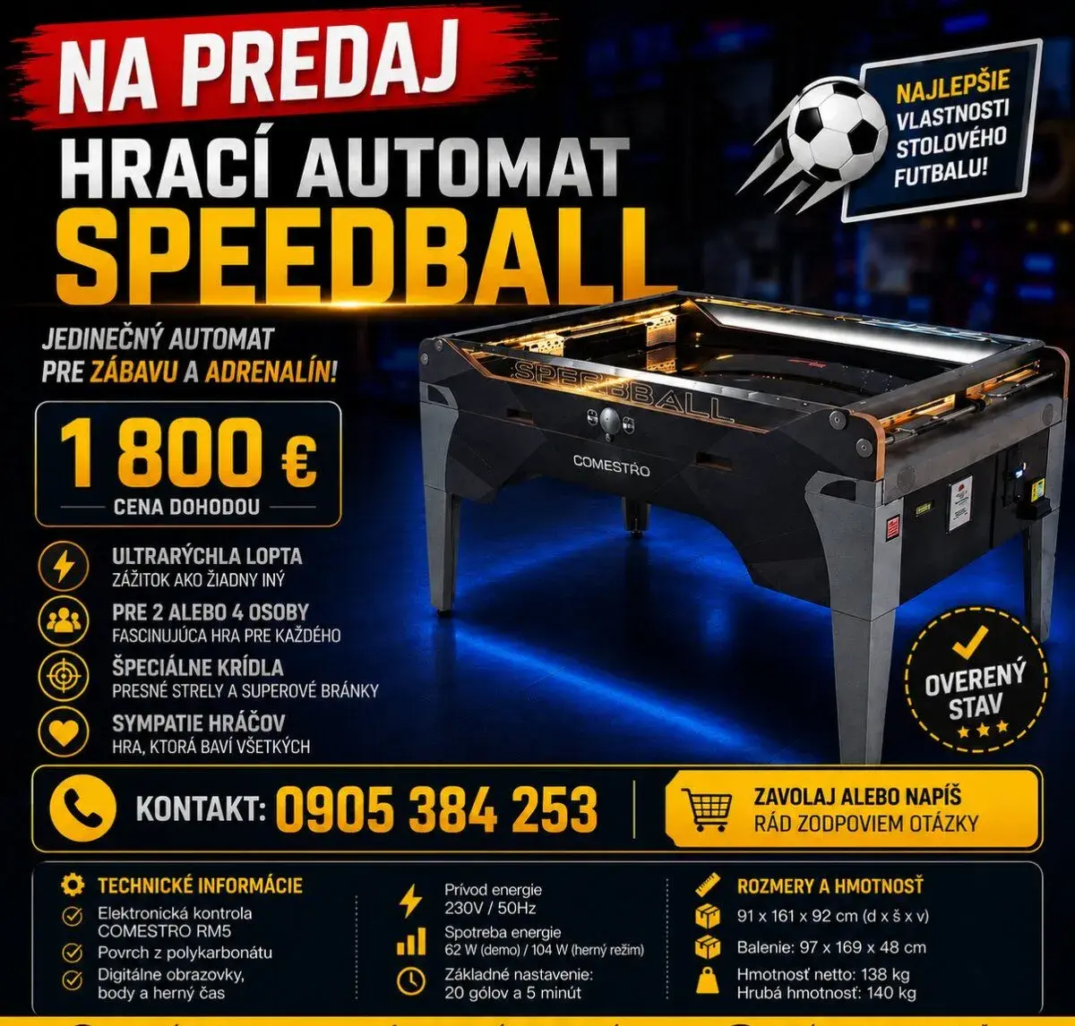 HRACÍ AUTOMAT NA MINCE SPEEDBALL