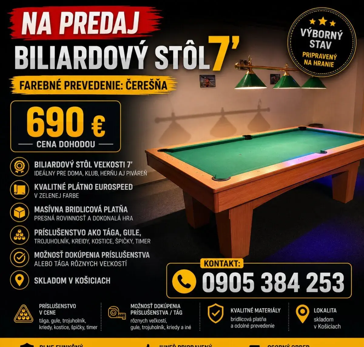 BILIARDOVÝ STOL 7, BILIARD