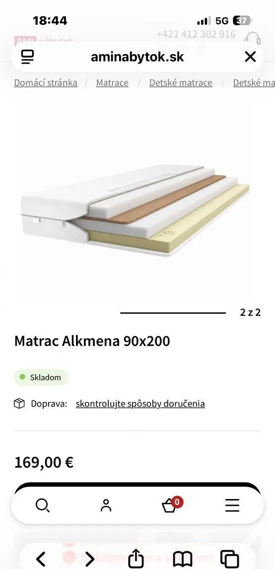 Nový kokosový matrac
