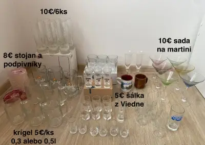 krígle, poháre, štamperlíky