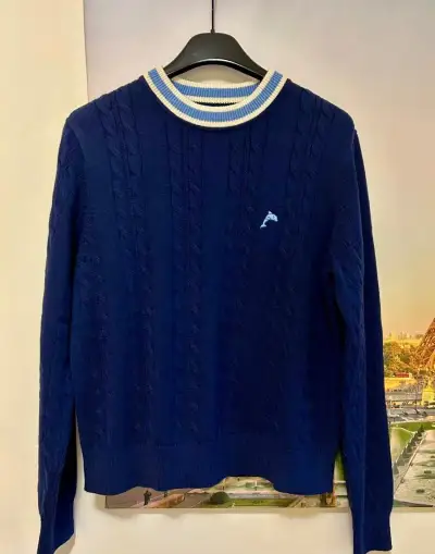 TMAVOMODRÝ PULOVER zn.ESPRIT č.L s kašmírom unisex