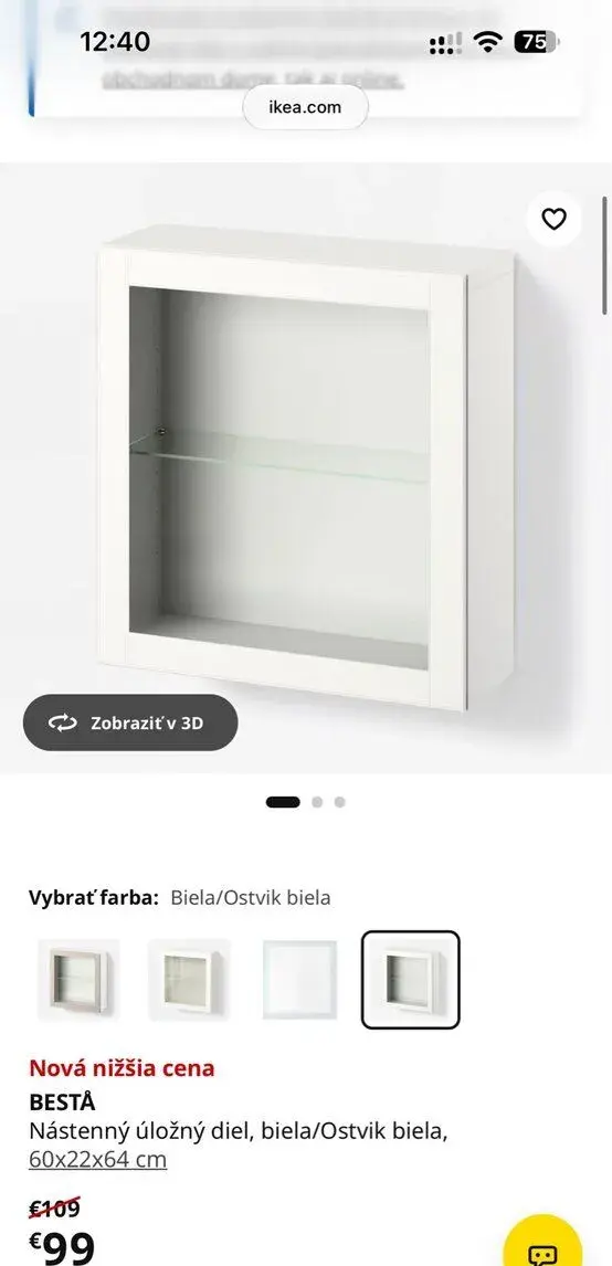 Nástenný úložný diel IKEA