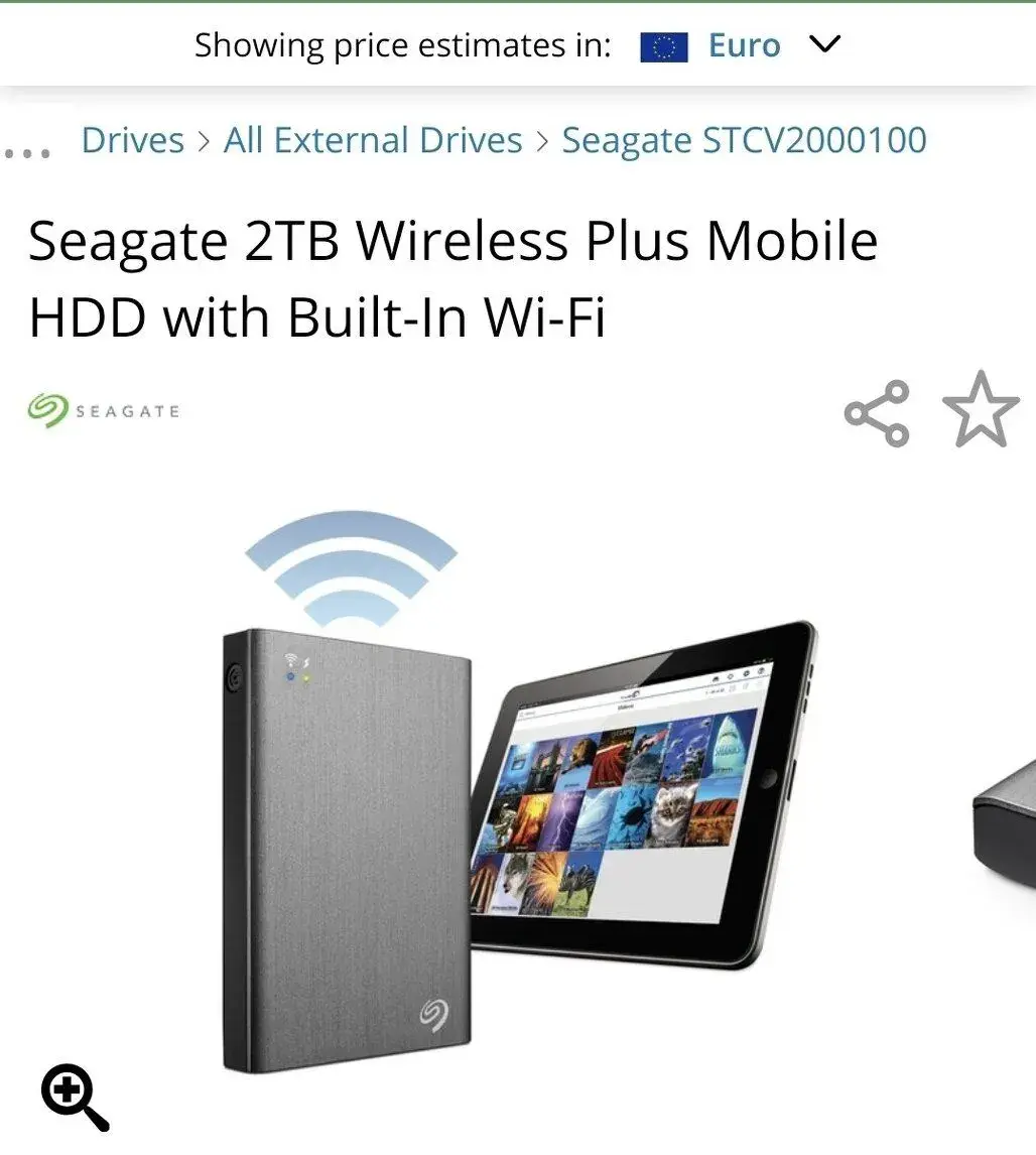 Seagate 2TB Wireless Plus Mobile HDD with Built-In Wi-Fi