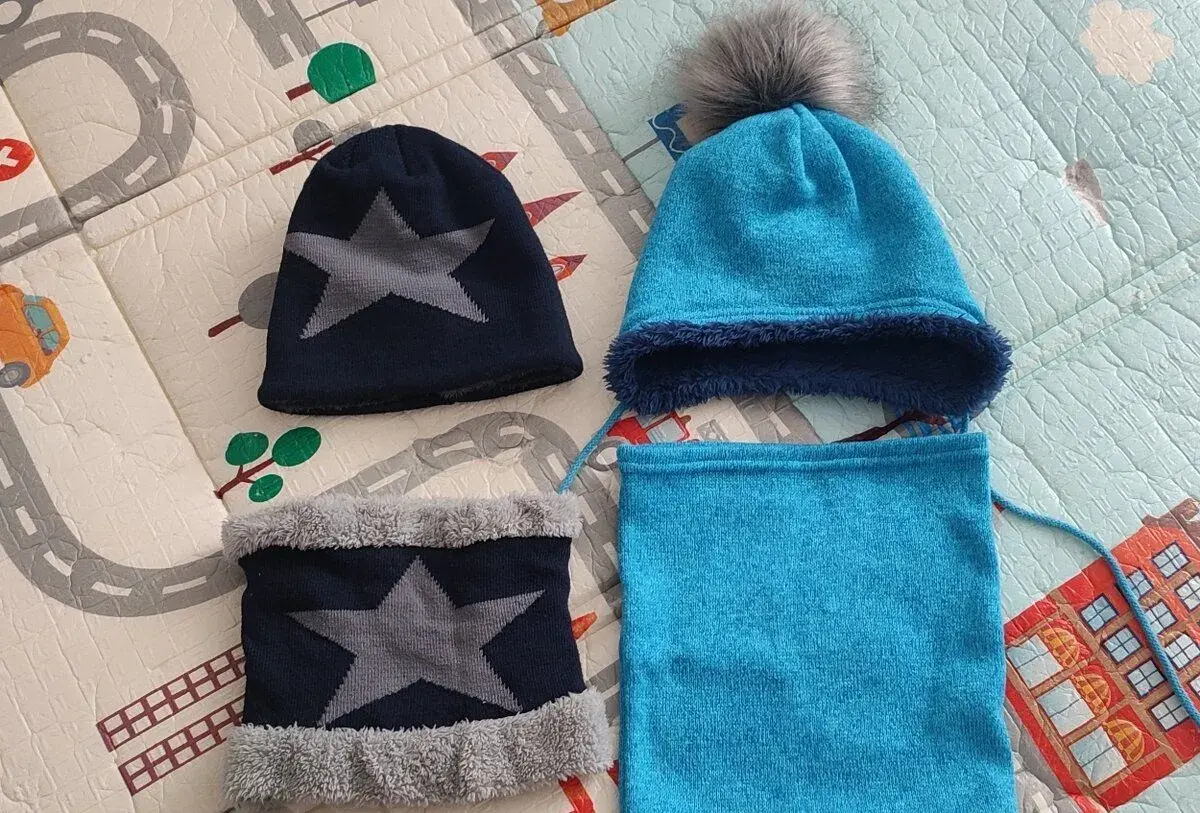 Zateplená zimná čiapka a nákrčník 48-50cm