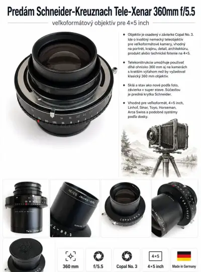 Schneider Tele-Xenar 360/5,5 Copal 3 – 4×5
