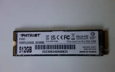 512GB SSD PATRIOT P300 NVMe