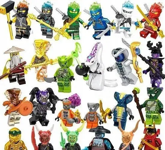 NINJAGO sada 24 ks postaviciek+zbrane